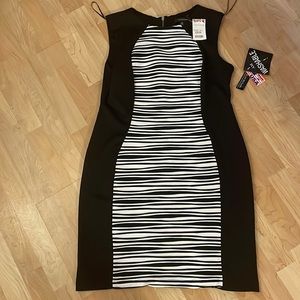 Black and white striped dress